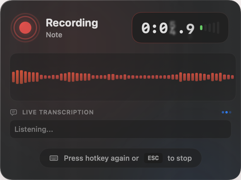 Main Recording Interface
